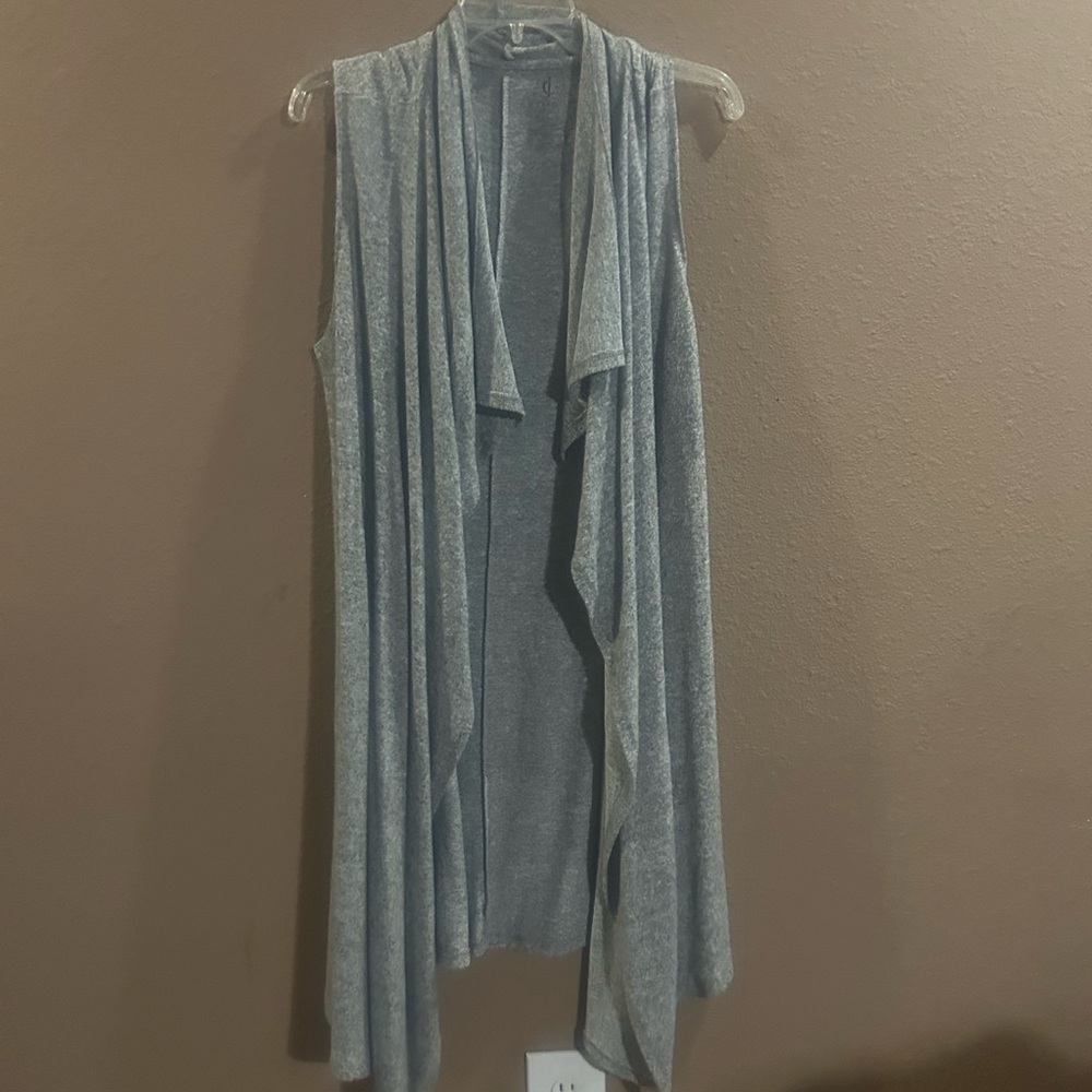 Juicy Couture Heather Gray Open Front Vest